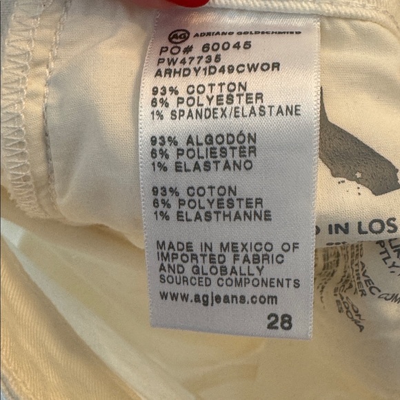 Ag Adriano Goldschmied Saige Mid-Rise Wide-Leg Jeans with Watercolor Wash, sz 28 - Picture 6 of 13